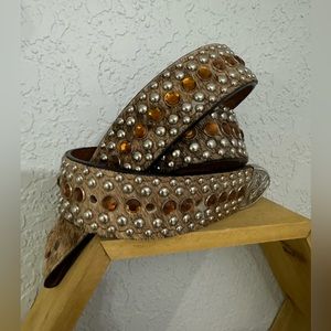 3-D Brand Rhinstone Belt Size 32